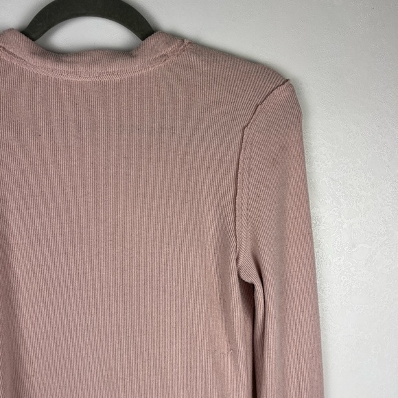 We The Free Call Me Cardigan Sweater Pink V-neck Button Front Long Sleeve Medium - Picture 9 of 12
